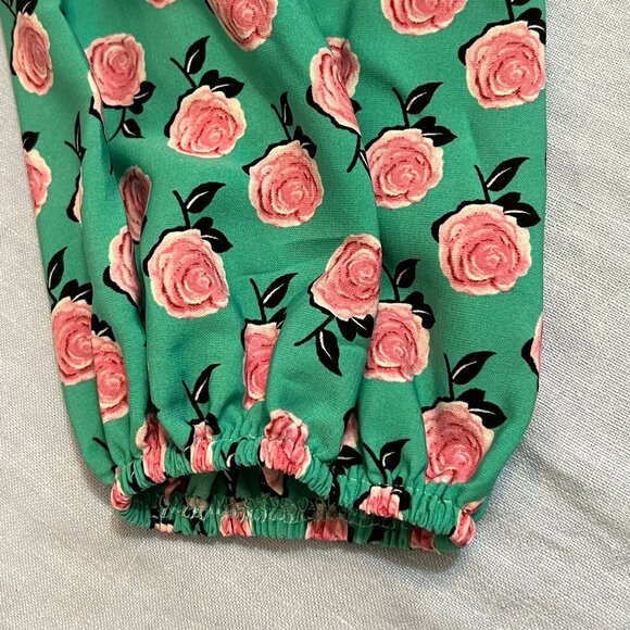 DOKOTOO Women's Maxi Dress Green Floral Long Sleeve Size Small Pullover Boho - Picture 3 of 10